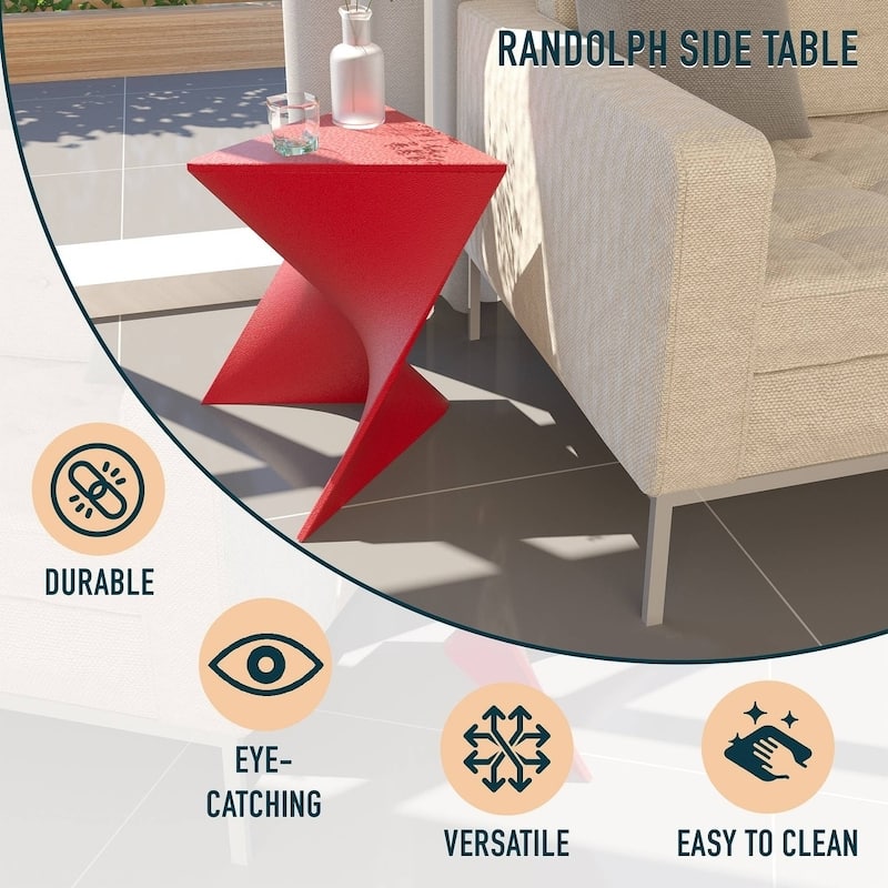 LeisureMod Randolph Modern Side Table - Grey - 15.5 x 17 x 17