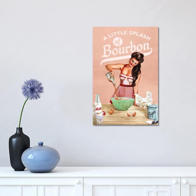 iCanvas "Bourbon Chickens Pinup" by The Whiskey Ginger Canvas Print - 18x12x1.5