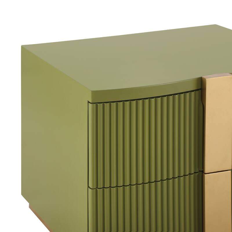 Christopher Knight Home - Lunera Modern Storage Nightstand with Fluted Design and Heavy Duty Base