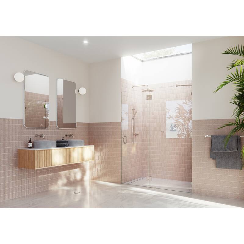 Glass Warehouse 78" x 55.75" Frameless Shower Door - Glass Hinge