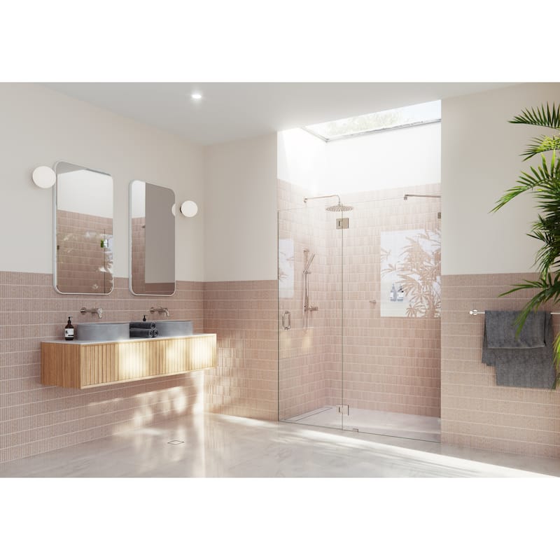 Glass Warehouse 78" x 57.5" Frameless Shower Door - Glass Hinge