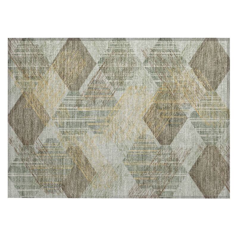 Machine Washable Indoor/ Outdoor Modern Hotchkiss Chantille Rug