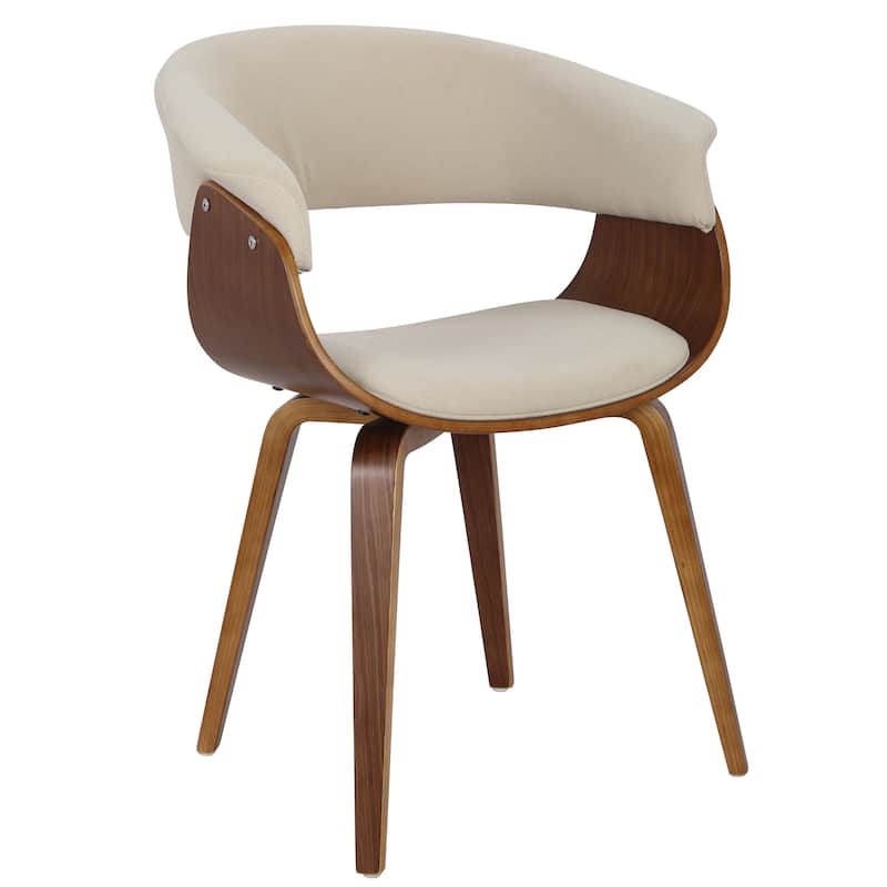Carson Carrington Samantha Dining/Accent Chair - Set of 2 - Cream Fabric/Walnut Wood