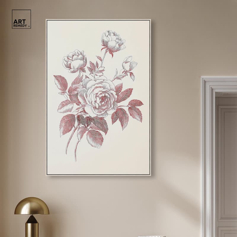 Breezy Red Pencil Blooms II Canvas by Art Remedy