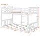preview thumbnail 4 of 26, Twin Over Twin Floor Bunk Bed with Ladder, Solid Wood Bunk Bed Frame with Full-Length Guardrail, Detachable into 2 Separate Beds