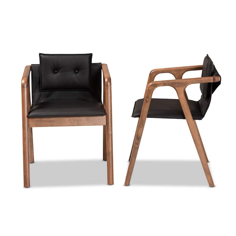 Marcena Mid-Century Modern 2-Piece Dining Chair Set