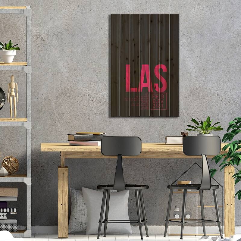 Las Vegas (McCarran) Print On Wood by 08 Left - Multi-Color