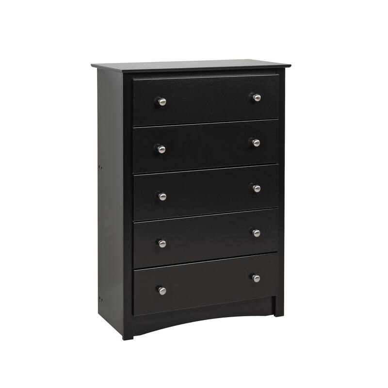 Sonoma Transitional Black Laminate 5-drawer Chest