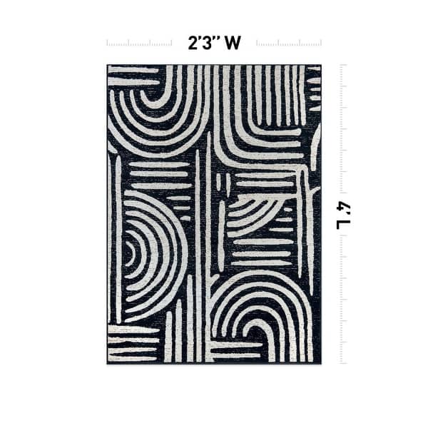 dimension image slide 2 of 7, Contemporary Lines Area Rug