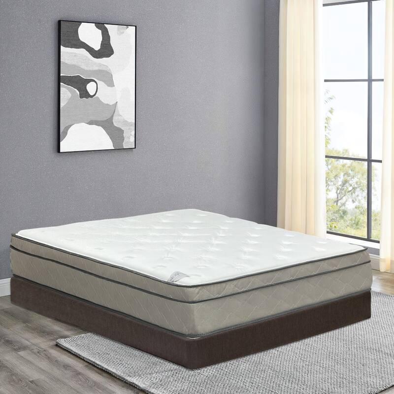Onetan ,Mattress and Box Spring Set, 13-Inch Ultra Plush Euro Top Hybrid Mattress and 5" Wood Simple Assembly Box Spring