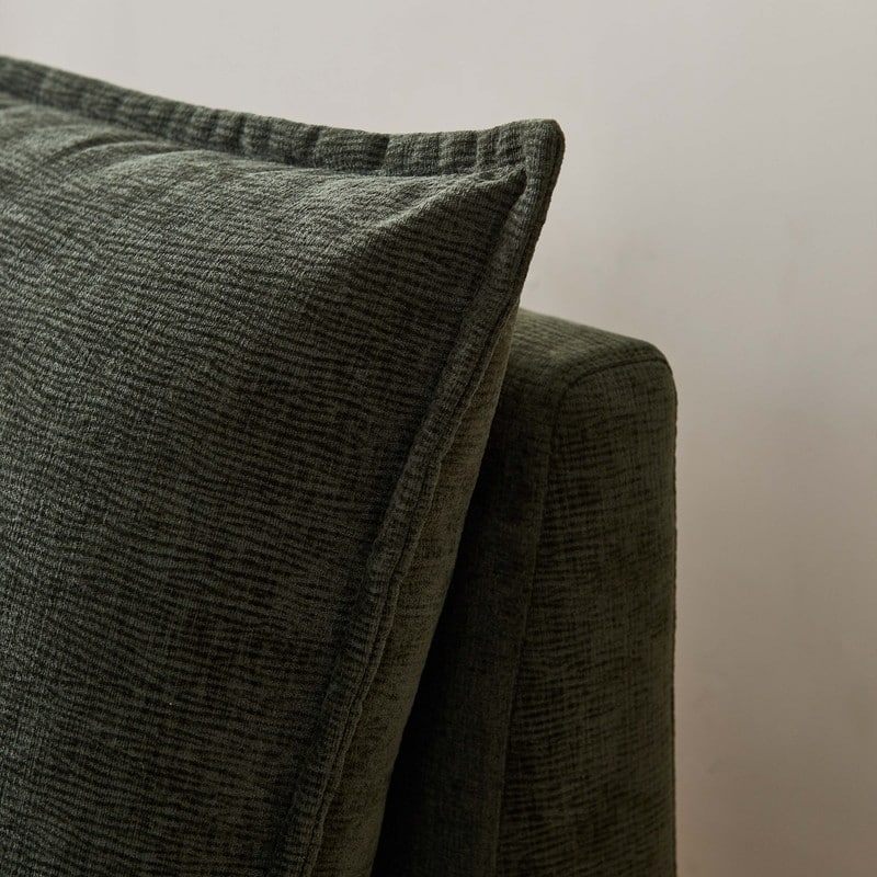 Armless Super Soft Chenille Modular Sofa Design, Single Seater + Ottoman