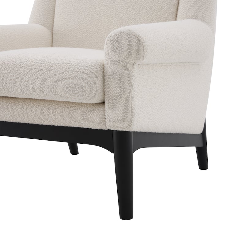 Mid-Century Modern Upholstered Accent Chair with Flared Arms by Harper&Bright Designs