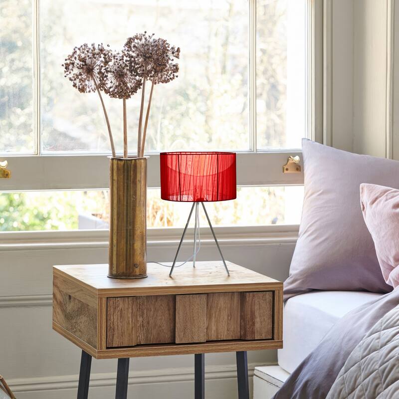 Creekwood Home 19.69" Contemporary Brushed Nickel Pedestal Table Lamp - 19.69