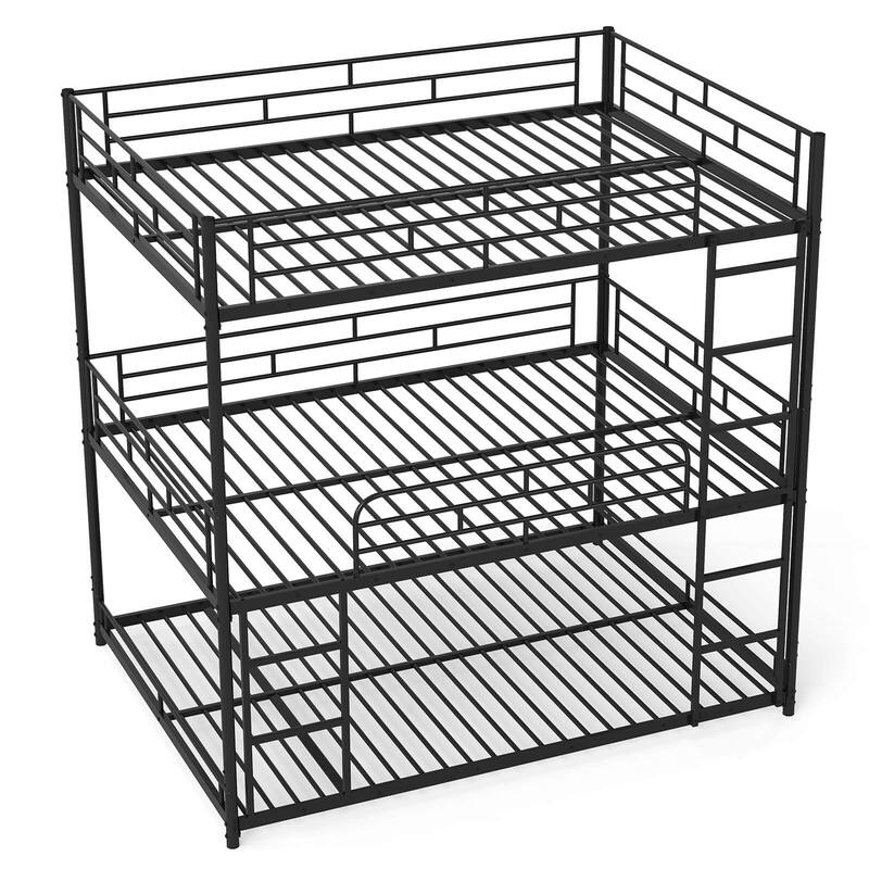 Costway Full Over Full Over Full Metal Bed Frame Heavy-Duty Triple - Black - See Details