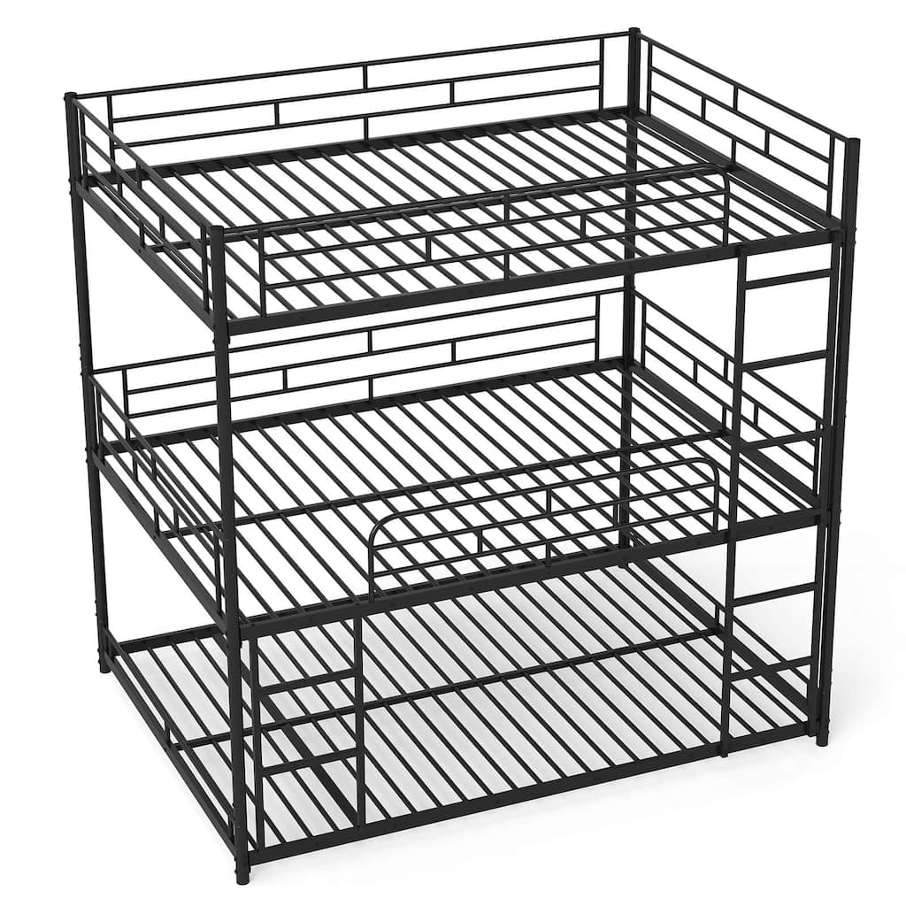 Costway Full Over Full Over Full Metal Bed Frame Heavy-Duty Triple