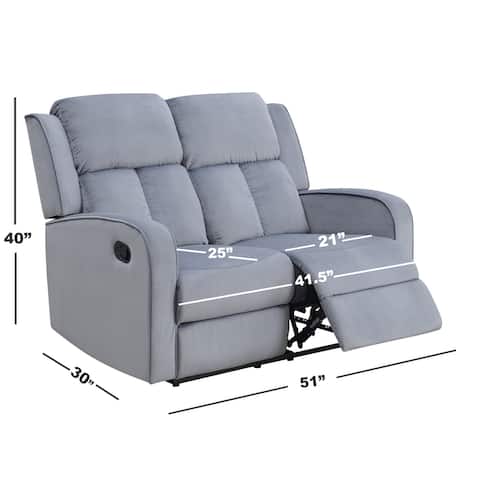 Dale Grey Fabric Upholstered Reclining Loveseat