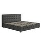 preview thumbnail 28 of 28, Avenue Greene Stefanie Upholstered Bed Black Faux Leather - King