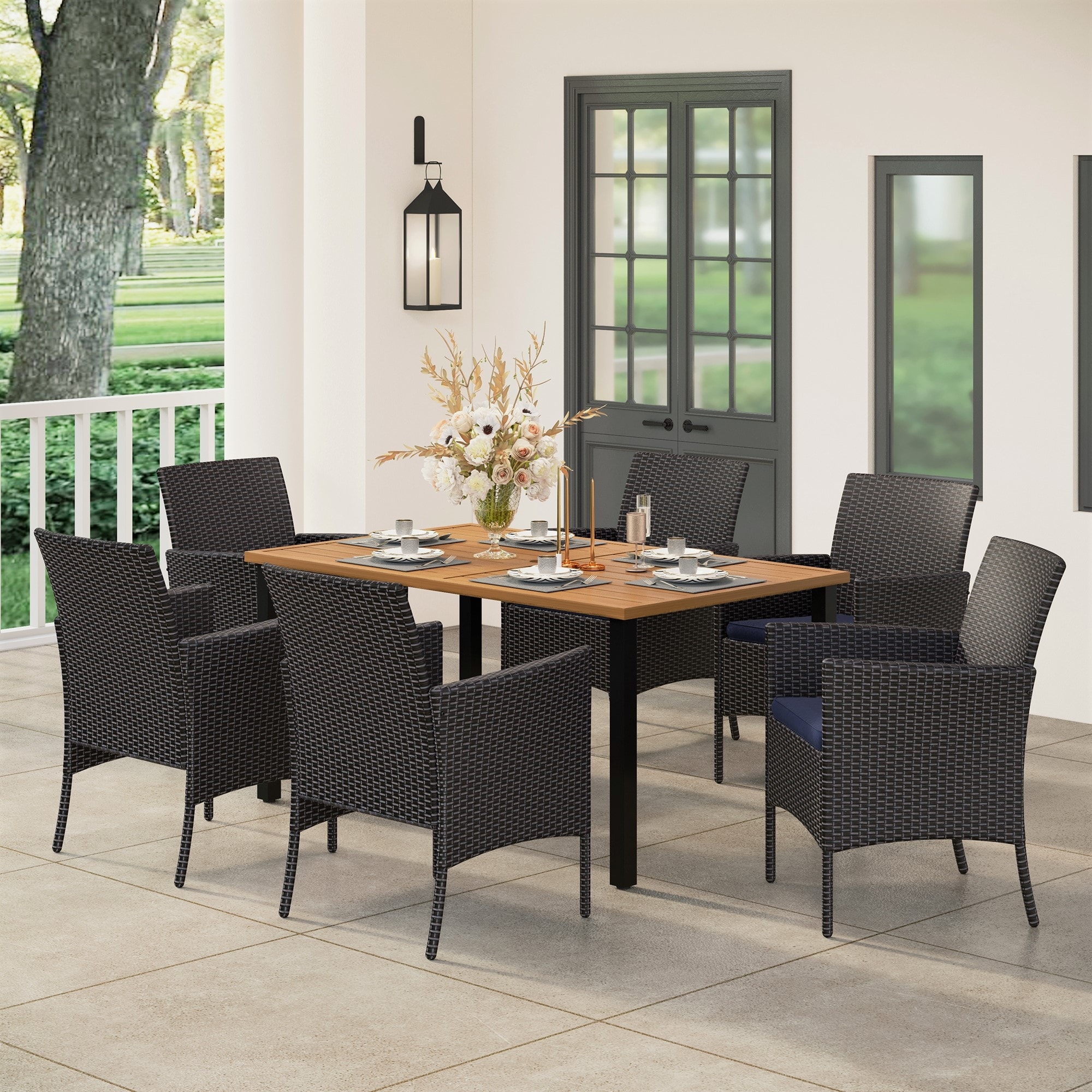 Wicker and online metal dining chairs