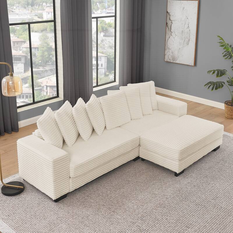 L-Shaped Modular Convertible Sofa