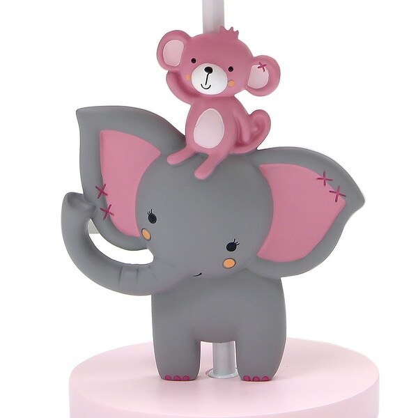 Bedtime Originals Twinkle Toes Pink Gray Elephant with Monkey Nursery Lamp with Shade Bulb Bed Bath Beyond 27743064
