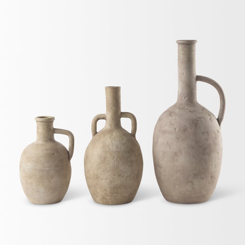 Zenni Warm Beige Ceramic Vase (12")