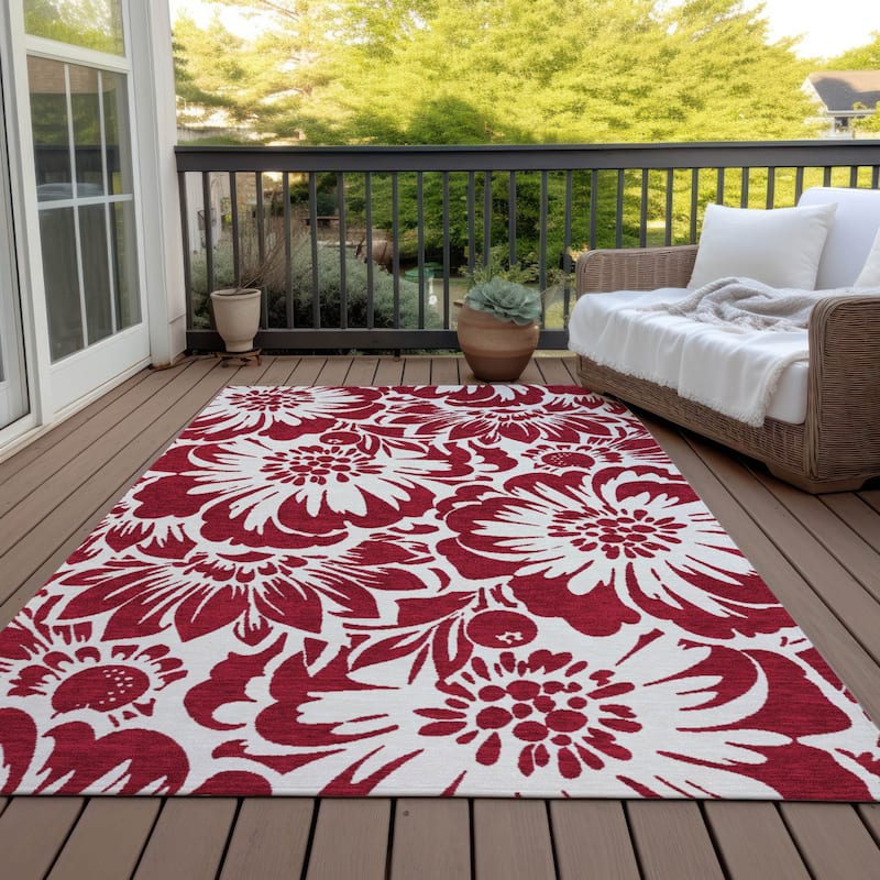 Taz Botanic Elegance Weather Resistant Blended Style Outdoor Rug