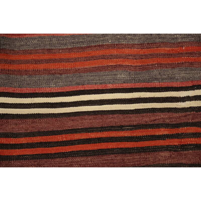 Hand Woven Oriental 100% Wool Carpet Southwestern Geometric Multi-Colored Kilim Area Rug - 9' 9'' X 5' 4''