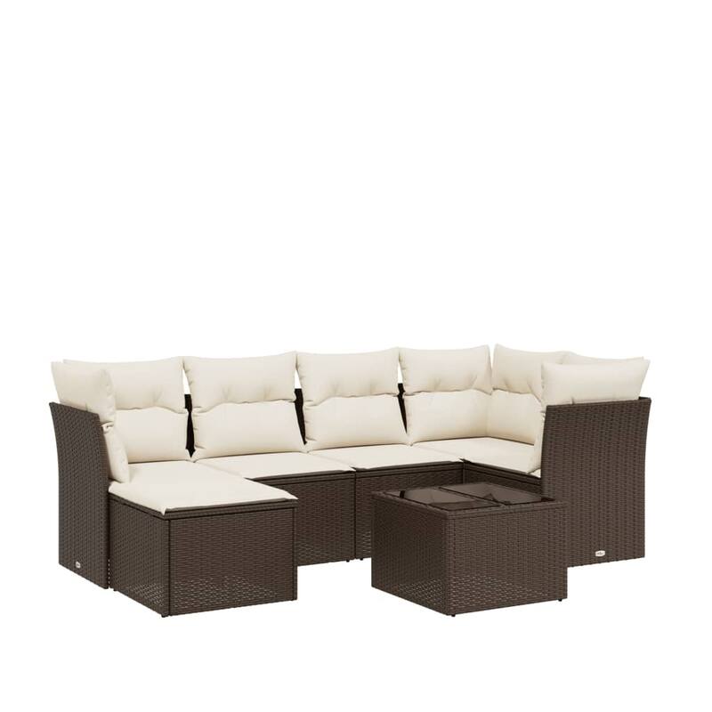 vidaXL Garden Sofa Set Beige/Black/Brown/Grey