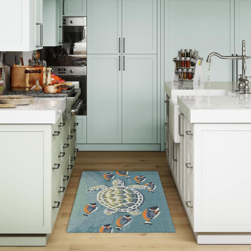 Liora Manne Frontporch Turtle And Fish Indoor/Outdoor Rug