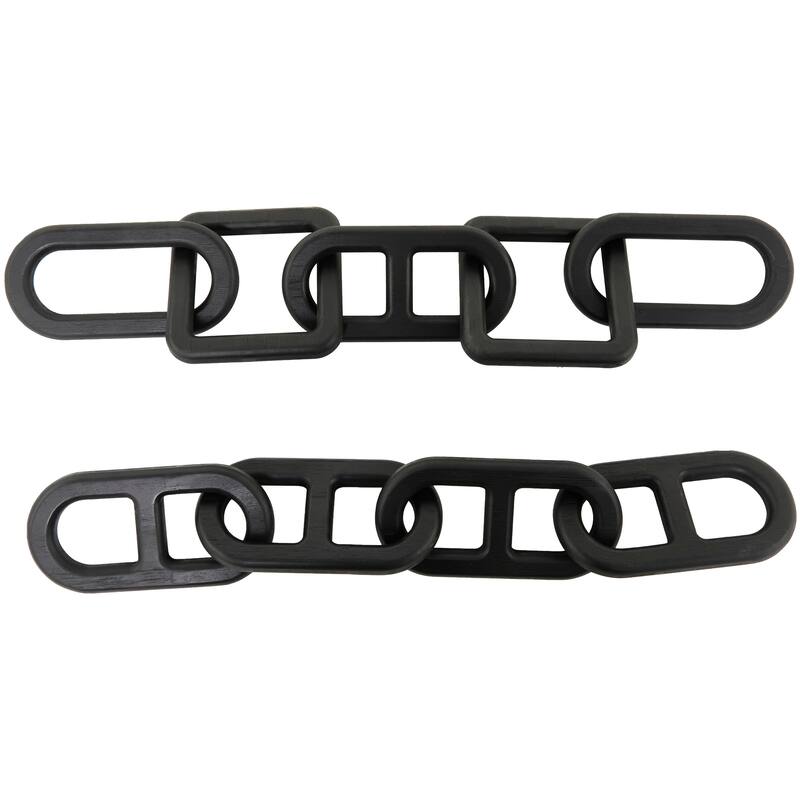 CosmoLiving by Cosmopolitan Geometric Wood Chain Sculpture (Set of 2, Set of 3) - Black, White, Brown