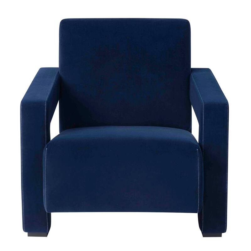 Hughe Modern Textured Velvet Upholstered Accent Lounge Arm Chair