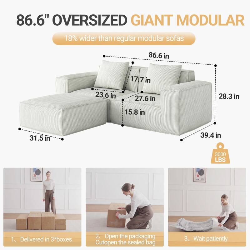 Chenille Fabric Sectional Sofa for Living Room,Tofu Block Sofa Floor Sofa