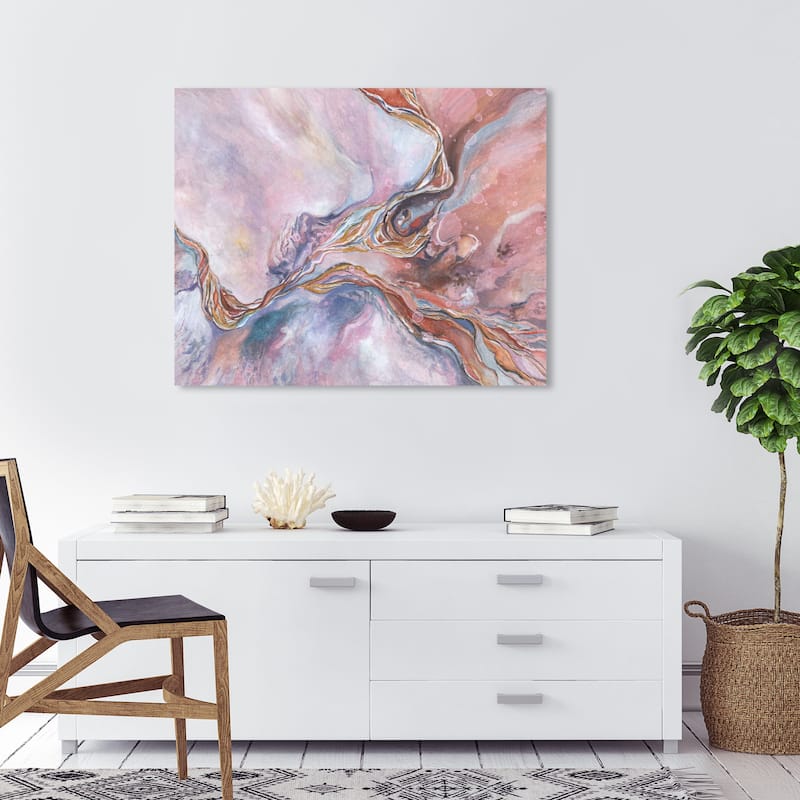 Wynwood Studio Abstract Delightful Memories Pink and Light Pink Modern & Contemporary Wall Art Canvas Print - 30 x 36