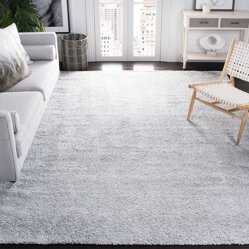 SAFAVIEH August Shag Severina Solid 1.25-inch Thick Rug - 9' x 12' - Light Grey