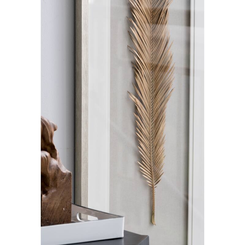 16" x 47" Gold Leaf Framed Wall Art, Wall Decor for Living Room Dining Room Office Bedroom - Chalk/Gold