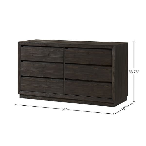 dimension image slide 1 of 2, Bello 6-Drawer Pine Dresser