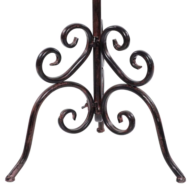 Metal Tall Candelabra with Scroll Designs - Brown - Roche River Decor - 19"W x 19"L x 61"H