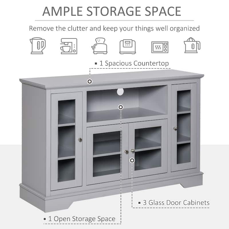 HOMCOM Transitional Sideboard Cabinet with Glass Doors