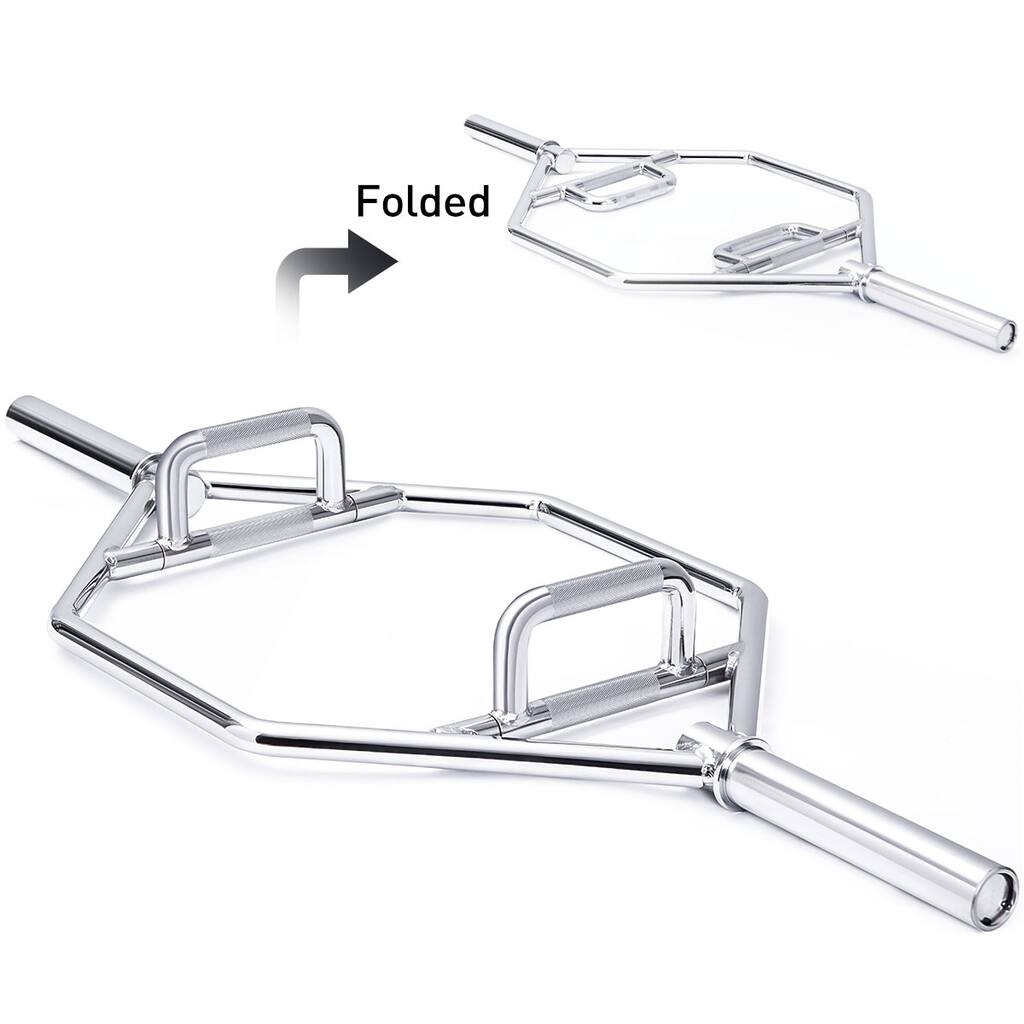 56" Chrome Olympic Hex Bar Standard Weight Lifting Trap Bar