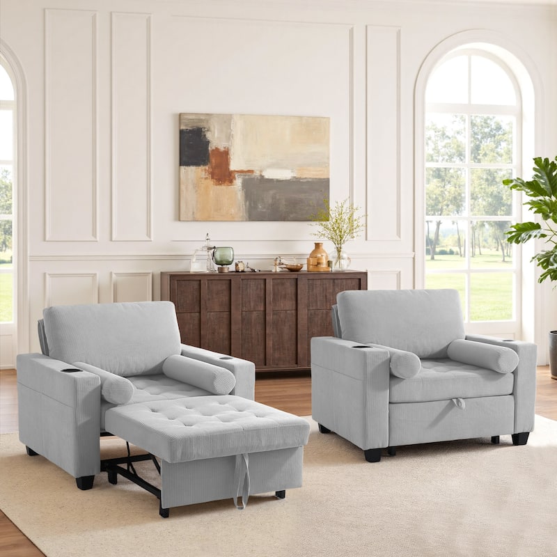 3-in-1 Adjustable Sleeper Sofa Bed Convertible Chair for Living Room