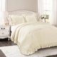 preview thumbnail 23 of 92, Lush Decor Reyna Ruffled Shabby-chic Comforter Set Ivory - Full - Queen