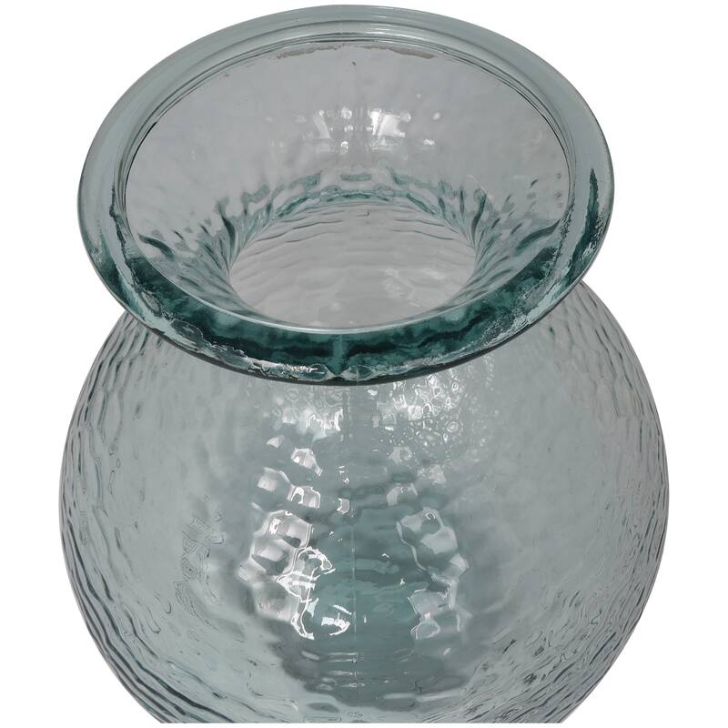 Clear Recycled Glass Handmade Textured Decorative Vase