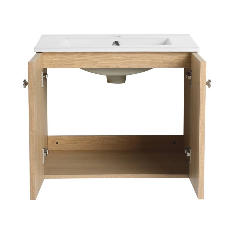 Beingnext 24"/30" Bathroom Vanity with Sink, Floating/Freestanding Bathroom Vanity with Soft Close Door