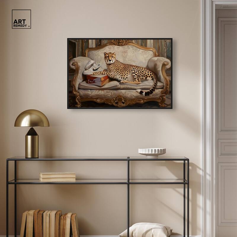 Lounging Sneaker Cheetah Canvas by Art Remedy