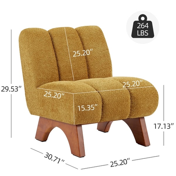 dimension image slide 6 of 7, Art Leon Set of 2 Comfortable Armless Accent Chair Sectional