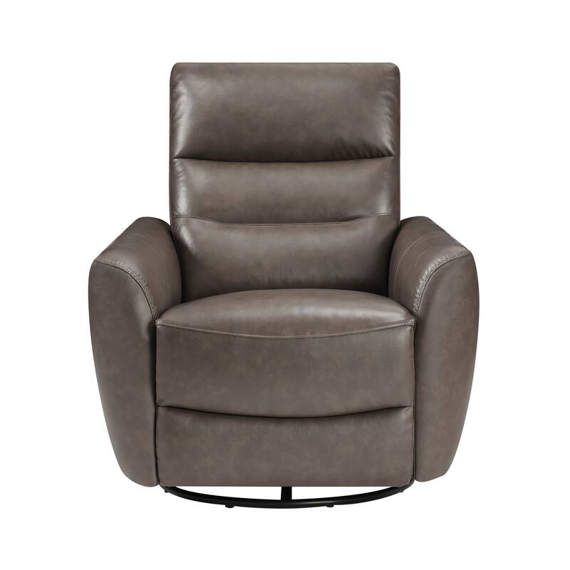Cillian 35.5" Leather Swivel Glider Recliner - 360-Degree Metal Swivel
