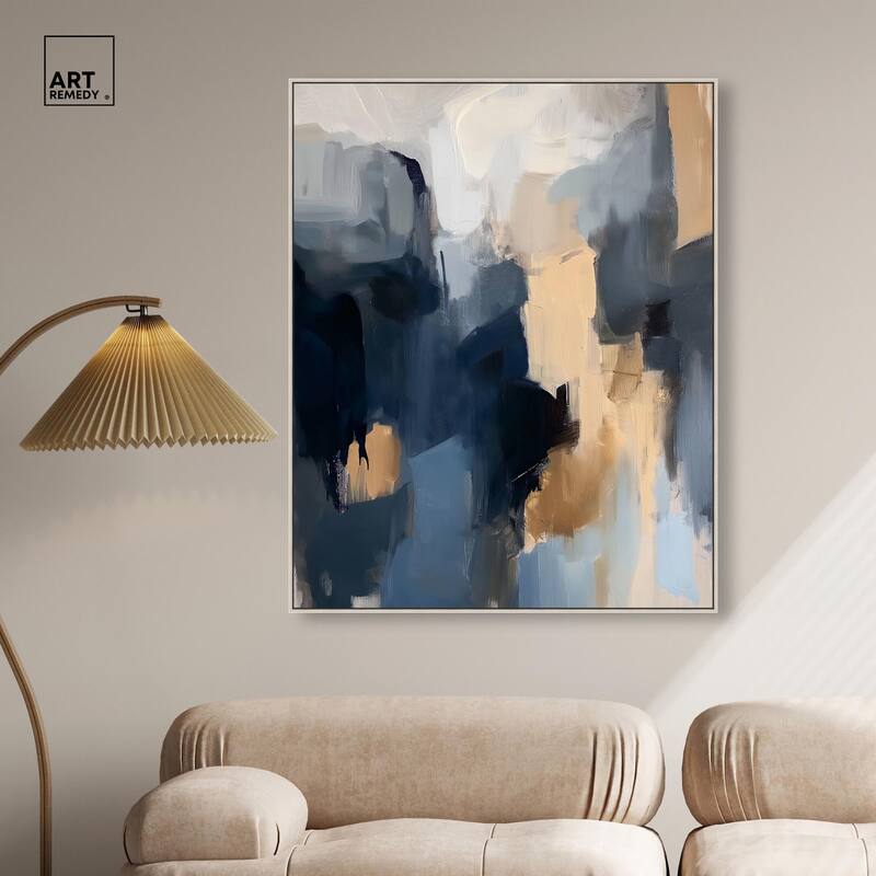 Navy Beige II Canvas by Art Remedy
