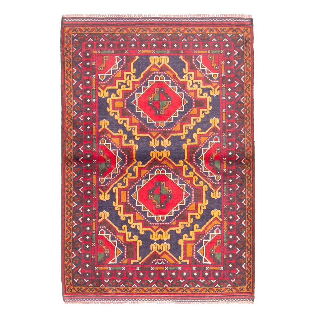 ECARPETGALLERY Hand-knotted Teimani Dark Navy Wool Rug - 2'10 x 4'2