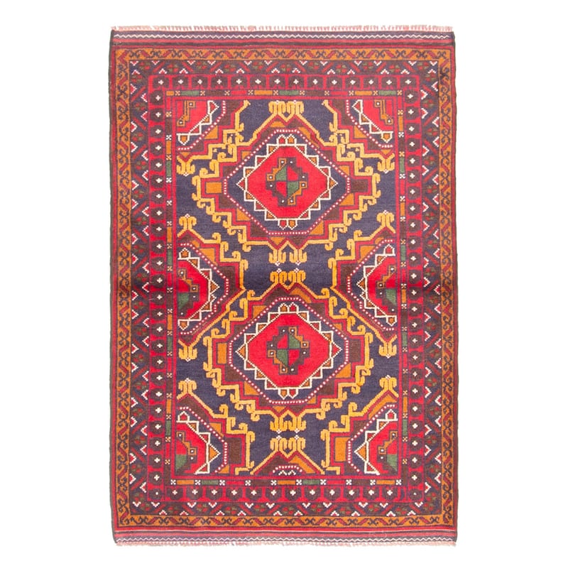 ECARPETGALLERY Hand-knotted Teimani Dark Navy Wool Rug - 2'10 x 4'2