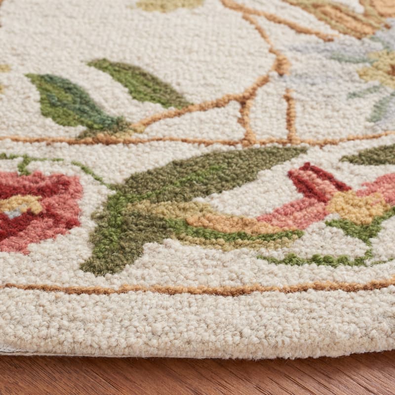 SAFAVIEH Handmade Chelsea Rubi French Country Floral Wool Rug